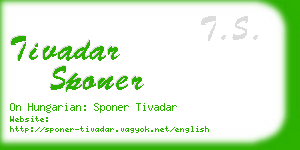 tivadar sponer business card